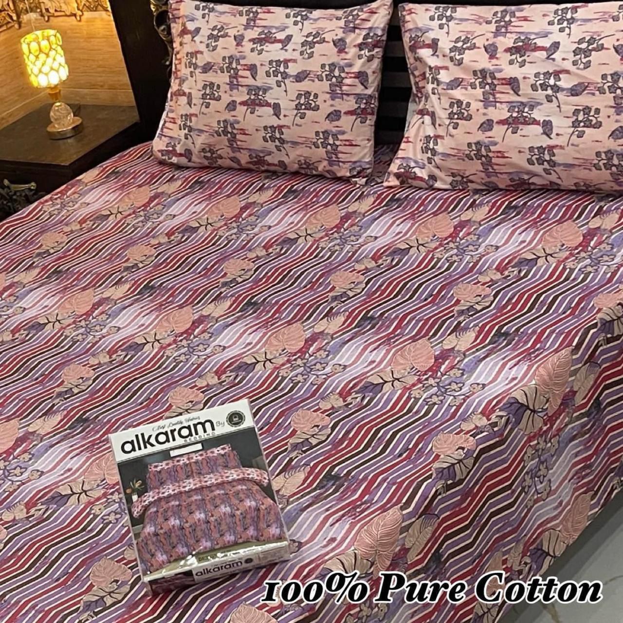 a rack of cotton bedsheets